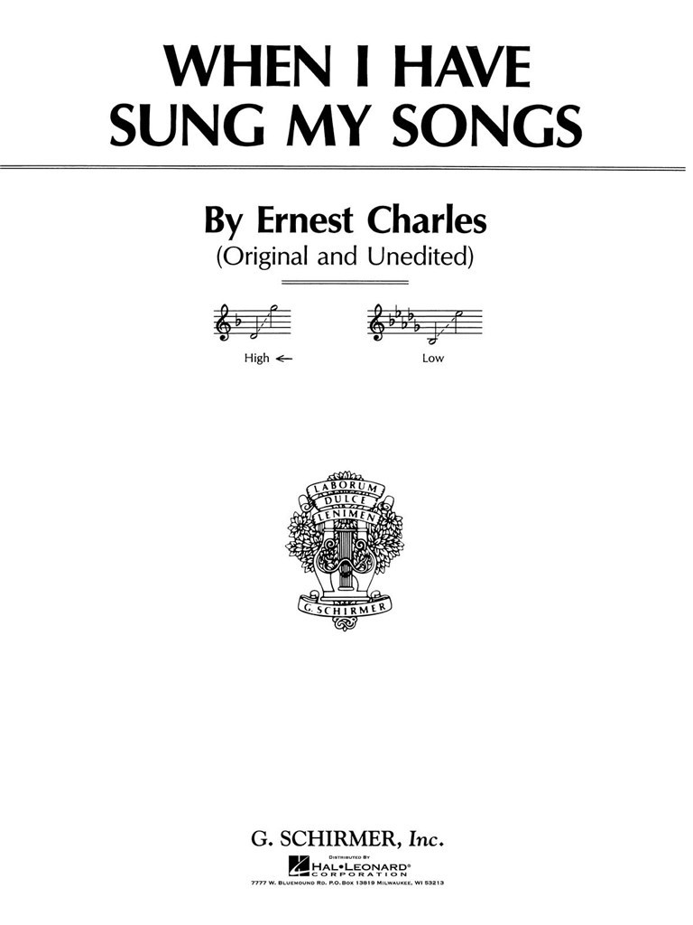 When I Have Sung My Songs